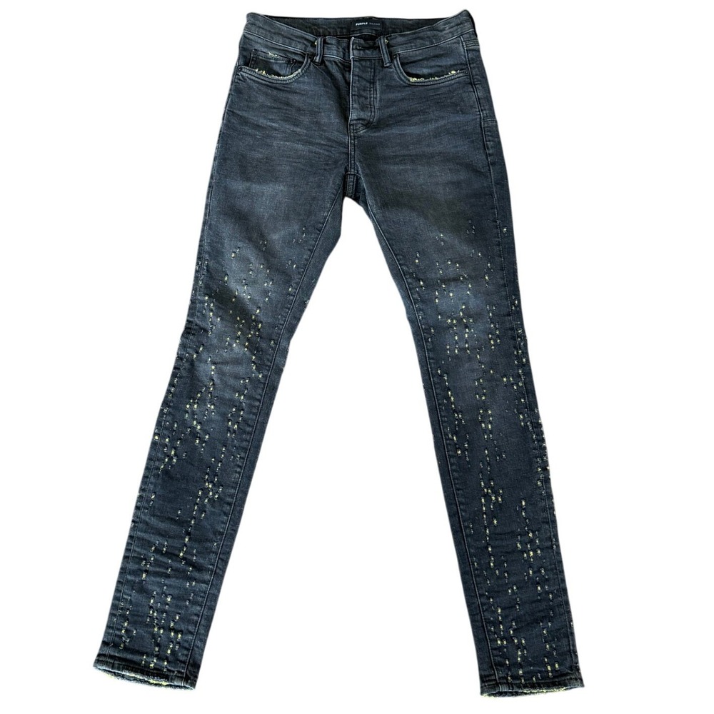 Purple Brand P001 Jeans | Black Wash w/ Yellow Contrast‎ Weft | Mens 31 | NWOT